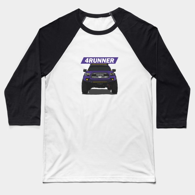 4Runner Toyota Front View - Purple Baseball T-Shirt by 4x4 Sketch